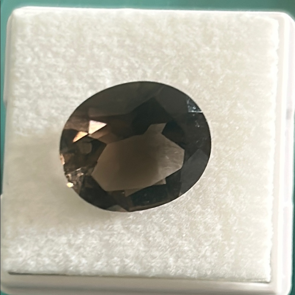 Stunning Dark Smokey Quartz 14 x 12mm 5+ ct Loose Semi-Precious Faceted Gemstone